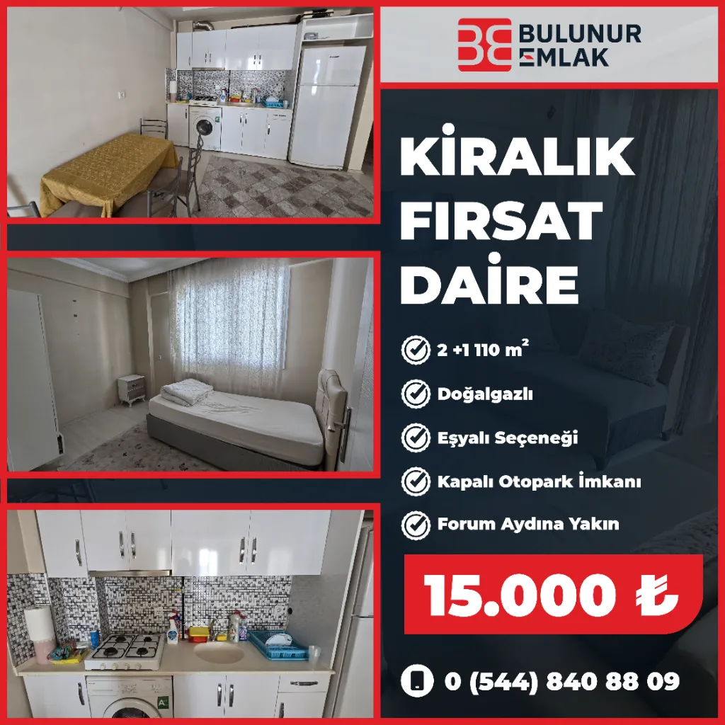 BULUNUR EMLAKTAN ORTA MAHALLEDE EŞYALI KİRALIK 2+1 ARA KAT DAİRE