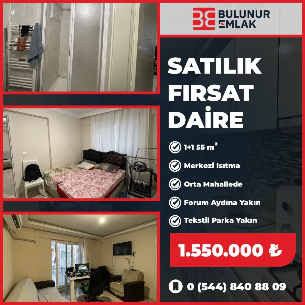 BULUNUR EMLAKTAN ORTA MAHALLEDE 1+1 SATILIK FIRSAT DAİRE
